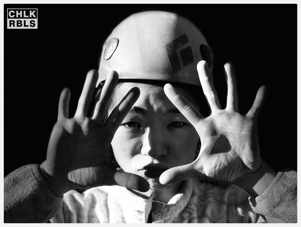 Climber showing hands